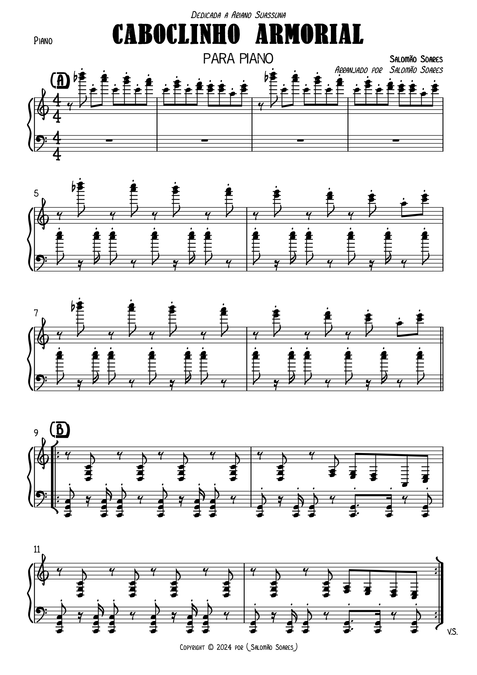 Pré-visualização da partitura de Caboclinho Armorial