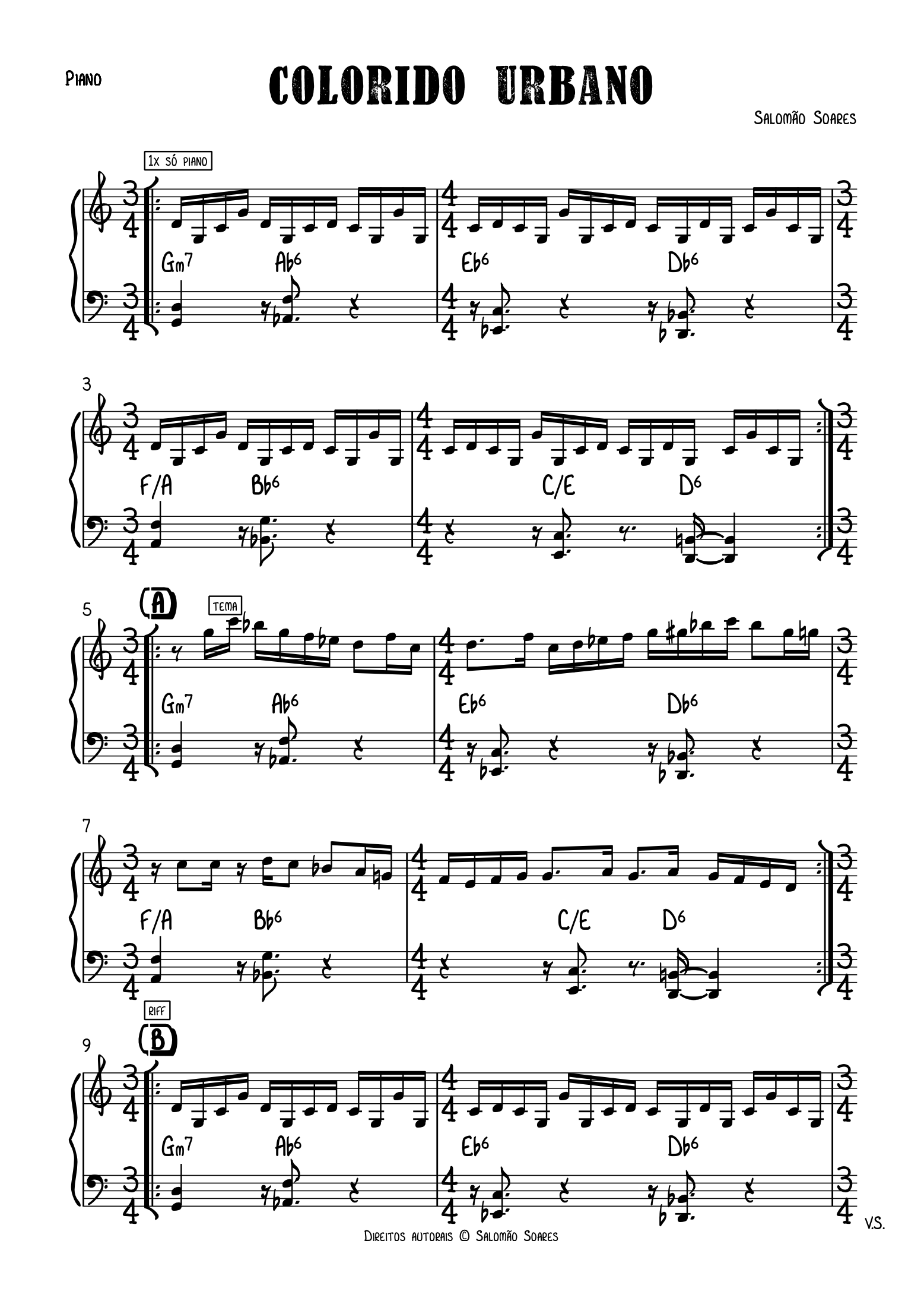 Pré-visualização da partitura de Colorido Urbano